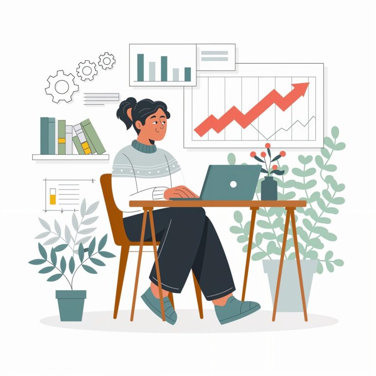 AI workflow on a laptop beside a notebook at a quiet desk