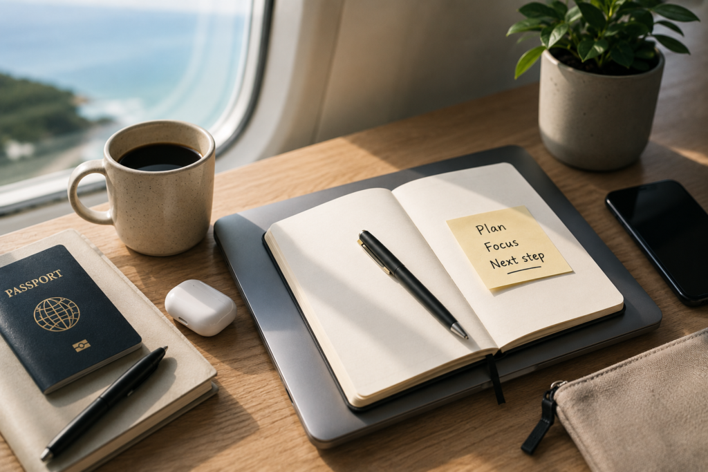 scattered notes sorted into a clear action plan
